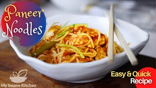 paneer noodles recipe  street style chow mein recipe  how to make chow mein [upl. by Kerrison153]