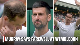 Andy Murray acknowledges Djokovic Federer in emotional sendoff  Wimbledon on ESPN [upl. by Notsecnirp]