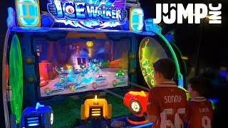 Playing ICE WALKER Water Spray Gun Arcade Game  Jump Inc Urban Playground [upl. by Etnahs]