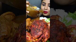 ASMR eating spicy whole chicken curry  full tandoori chicken curry  rice muckbang [upl. by Ijic]