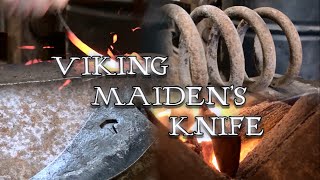 Hand Forged from Reclaimed Coil Spring – Viking Maiden’s Knife [upl. by Sholes]