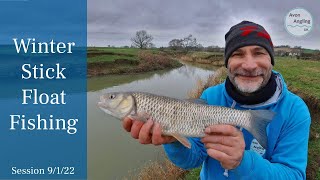 Stick Float Fishing  Winter Small River Trotting  Chub Dace amp Roach  9122 Video 292 [upl. by Llenehc]