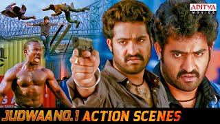 quotJudwaa No 1quot Ultimate Action Scenes  South Movie  Jr NTR Nayanthara Sheela  Aditya Movies [upl. by Jovi]