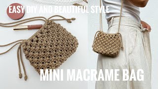 Easy DIY  How to make a Macrame Bag  Macrame Bag Tutorial  Mała Torebka  Jak zrobić torebkę [upl. by Durwyn145]