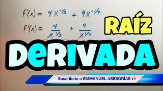 DERIVADAS DE FUNCIONES ALGEBRAICAS Fraccionarias Exponentes y Fracciones [upl. by Pauwles]