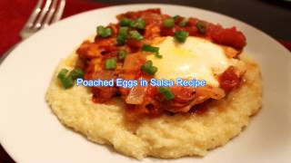 Poached Eggs in Salsa Recipe [upl. by Twum]