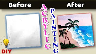 Acrylic Painting on Canvas step by step for beginners 😍 [upl. by Oberstone470]