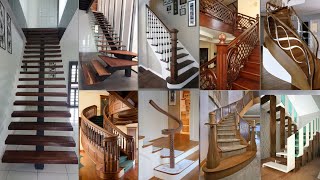 Newstyle wooden stairs construction technology  wooden stair railing design  Staircase  Floating [upl. by Fesuy703]