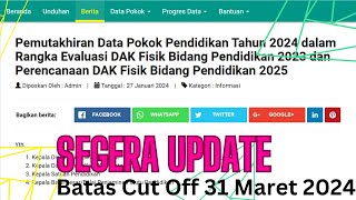 Pemutakhiran Dapodik Tahun 2024 Dalam Rangka Evaluasi Dan Perencanaan Dak Fisik Bidang Pendidikan [upl. by Enois282]