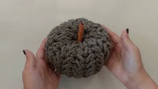 How To Crochet A Herringbone Stitch Pumpkin Tutorial [upl. by Novyaj]