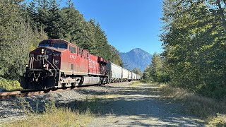 From CP To KCS CPKC 301 Grain Train Near Hope BC Canada 30AUG24 CP ES44AC 8793 Leading [upl. by Millar]