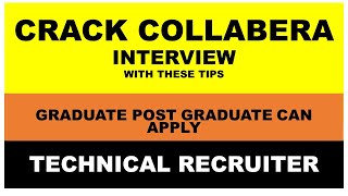 Collabera Technical Recruiter Selection Process Salary I Interview Questions  BE MBA  Interview [upl. by Esiled363]