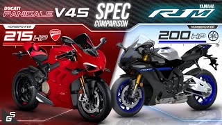 2022 Ducati Panigale V4S vs 2022 Yamaha R1M ┃Spec Comparison [upl. by Asquith]