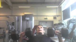 Incline Bench 30kg dumbbells 17yo [upl. by Ahselaf]