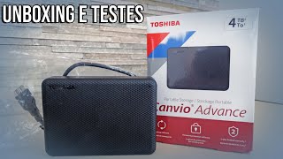 Toshiba Canvio Advance 4TB  HD USB Externo  Unboxing e Testes [upl. by Gates]