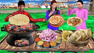 Roasted Papad Recipe Crispy Masala Papad Indian Street Food Hindi Kahani Moral Stories Comedy Video [upl. by Mcguire97]