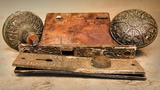 Rusty Seized 1888 Mortise Lock Set Restoration  Random Restoration [upl. by Dracir]