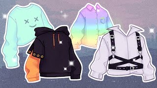 ✨ New Shirts amp Hoodies for Gacha Club 👕 Free to use  Masculine  Custom Props [upl. by Iny]