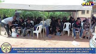 Donation of utility van and security gadgets to Vigilante group in Emuhu by Frontliners Forum [upl. by Agnella]