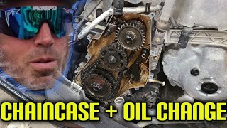 ZR 7000  YAMAHA VIPER CHAINCASE  ENGINE OIL CHANGE  DIY [upl. by Eohce]