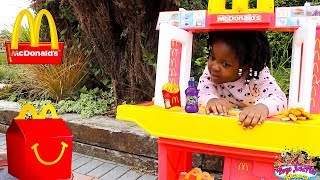 MCDONALDS Drive Thru Pretend Play Happy Meal For Children [upl. by Thorsten125]