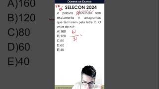 questão selecon 2024 concursos enem matemática raciociniologico pmse selecon [upl. by Reniar917]