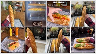 French Baguette Baking POV  Baking Baguette in unox Oven  Parmesan Oregano baguette pov bread [upl. by Winther]