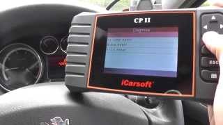 iCarsoft CP II Resetting Oil Service Warning Spanner Light Peugeot Citroen [upl. by Pilif11]