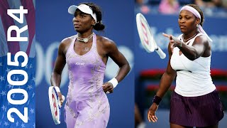 Venus Williams vs Serena Williams in a battle of the reigning champions  US Open 2005 Round 4 [upl. by Yehc]