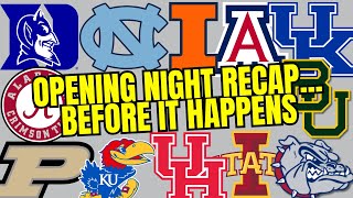 Recapping Opening Night Of College Basketball Before Watching A Single Game  How Wrong Were We [upl. by Nirual]