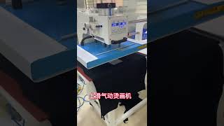 Pneumatic doublestation heat press machine fabric press machine clothing printing machine [upl. by Inig]