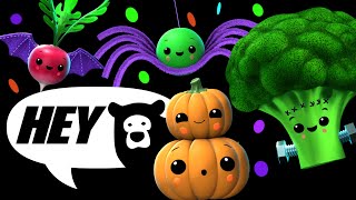 Hey Bear Sensory  Happy Halloween Dance Party  Funky Veggies New Video [upl. by Steck398]