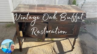 Restoration  Vintage oak buffet gets a modern makeover Cozy Winter challenge [upl. by Tristam512]