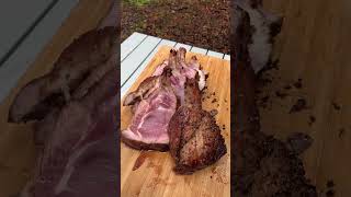 🍽️Camping Food 42 🐖Pork Loin Rib shorts lodgepan Pork Loin Rib  outdoorcooking [upl. by Lemaj]