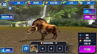 ARCHAEOTHERIUM MAX LEVEL 40  Jurassic World The Game  iOS Android Gameplay [upl. by Nahgiem]