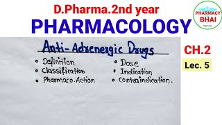 Antiadrenergic Drugs  Pharmacology Ch2 DPharma 2nd adrenergicdrugs antiadrenergicdrugs [upl. by Ielhsa]