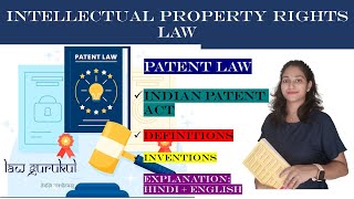 Patent Law I IPR I Indian Patent Act [upl. by Eilac]