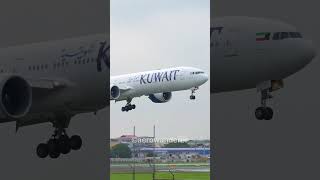 KUWAIT AIRWAYS B777300ER landing at Manila Airport shorts boeing aviation b777 landing manila [upl. by Osmen]