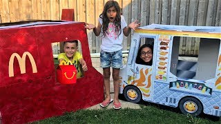 Kids Pretend Play with Cooking Food McDonalds Truck Toy fun video [upl. by Matilda]