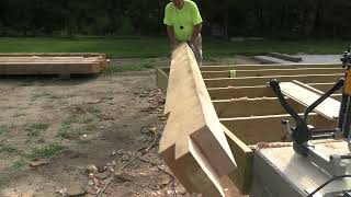 How to Cut Two Important Timber Frame Joints  The Pavilion Construction Continues [upl. by Nannoc]