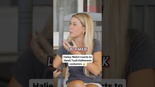 Haliey Welch reacts to Hawk Tuah Halloween costumes 🎃 [upl. by Terces]