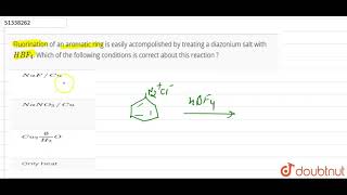 Fluorination of an aromatic ring is easily accompolished by treating a diazonium salt with HBF4 [upl. by Otto]