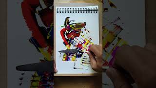 Easy Abstract Painting Expressionism art abstractpainting shortsvideo shortvideo viralshorts [upl. by Otsenre]