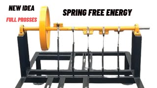 How To Make Flywheel Spring Machine Full Prosses Free Energy Generator With 5 Spring [upl. by Aicilat203]