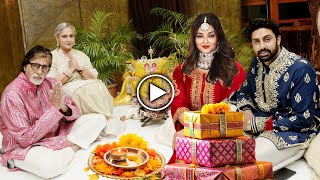 Aishwarya Rai Amitabh Bachchan Jaya Abhishek Celebrated Diwali Luxmi Pooja  Full Video [upl. by Burdett]