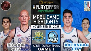 MPBL HIGHLIGHTS BACOOR CITY VS BATANGAS CITY SOUTH DIVISION FINALS GAME 1 NOVEMBER 13 2023 [upl. by Arvind419]