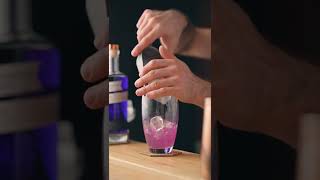 Making a Purple Gin Gimlet 🍹🍋 shorts [upl. by Ogilvie]