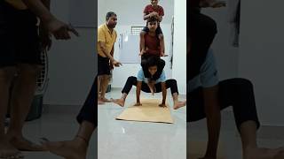 122 kg weight on hand yoga advanceyoga amazimgweightliftinh [upl. by Aikrahs]