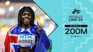 Hodge 🇻🇬 beats Lewis 🇦🇺 in epic 200m showdown  World Athletics U20 Championships Lima 2024 [upl. by Elleimac141]