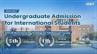 2024 GIST Undergraduate Admission for International Students [upl. by Eeresed]